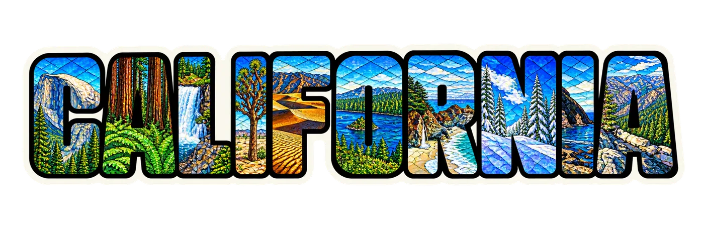 California natural wonders stained-glass sticker